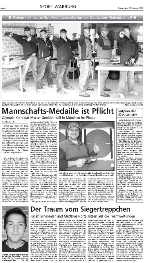 Vorbericht DM 2006, zum lesen anklicken