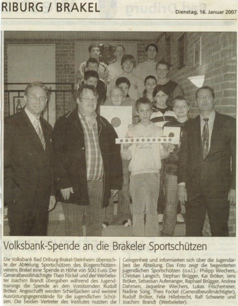 &Uuml;bergabe der Spende